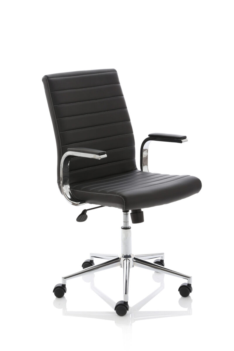 Impulse 1600mm Cantilever Straight Desk With Mobile Pedestal and Ezra Black Executive Chair - Image 22