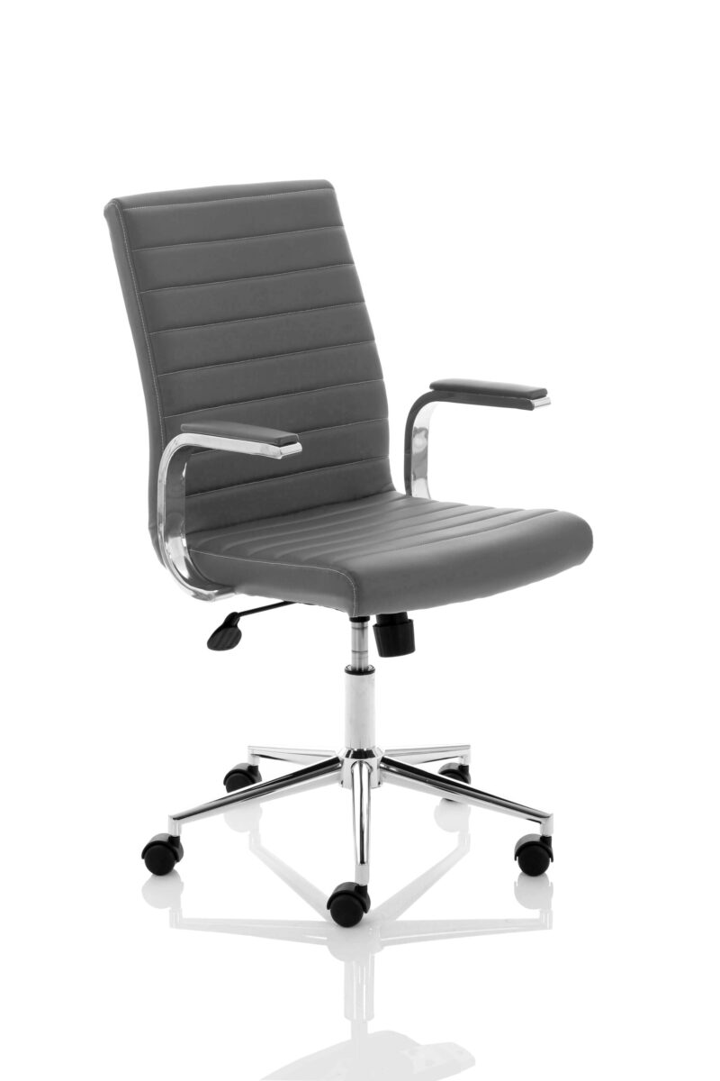 Impulse 1600mm Cantilever Straight Desk With Mobile Pedestal and Ezra Grey Executive Chair - Image 30