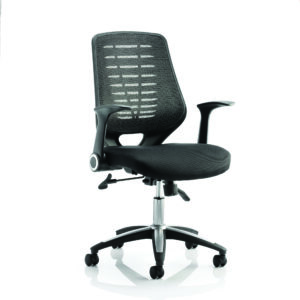 Impulse 1600mm Cantilever Straight Desk With Mobile Pedestal and Relay Silver Back Operator Chair - Image 26
