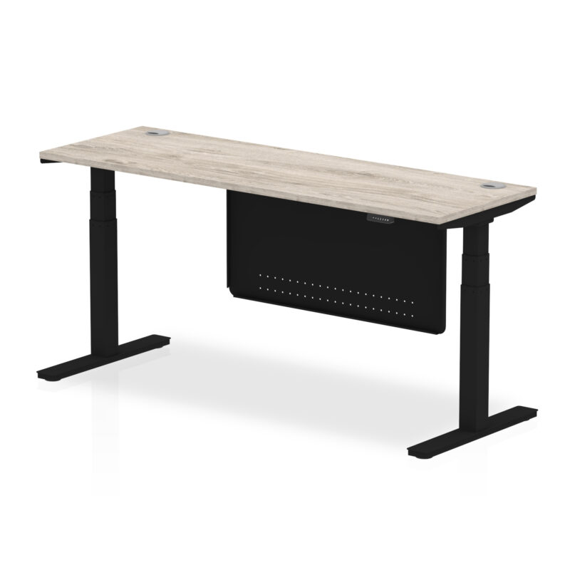OE - Air Height Adjustable Slimline Desk with Cable Ports with Steel Modesty Panel - Image 72