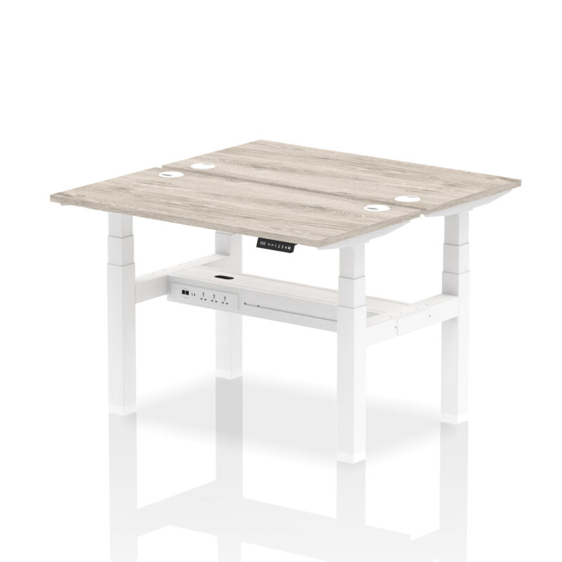 Air Back-to-Back Slimline Height Adjustable Bench Desk - 2 Person - Image 9