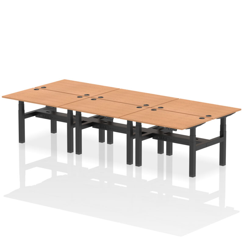 Air Back-to-Back Height Adjustable Bench Desk - 6 Person - Image 13