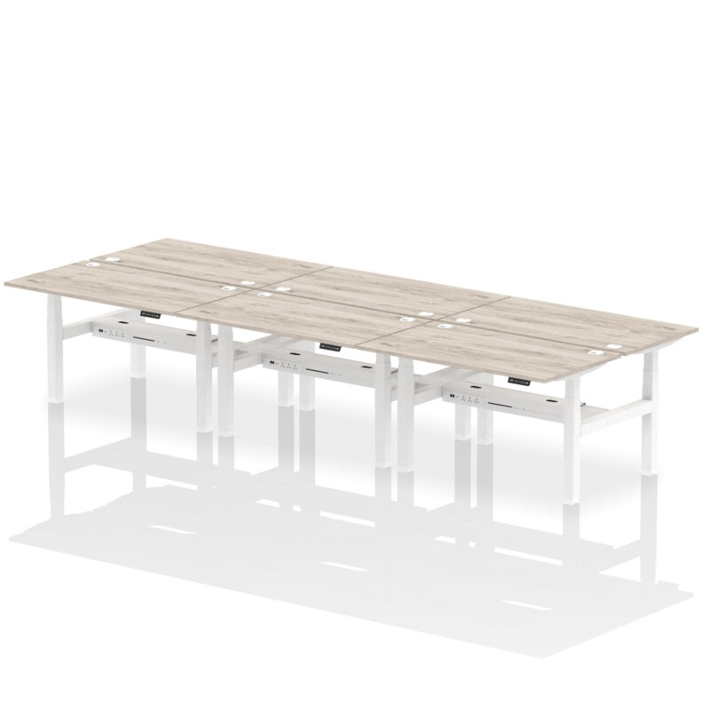 Air Back-to-Back Height Adjustable Bench Desk - 6 Person - Image 30
