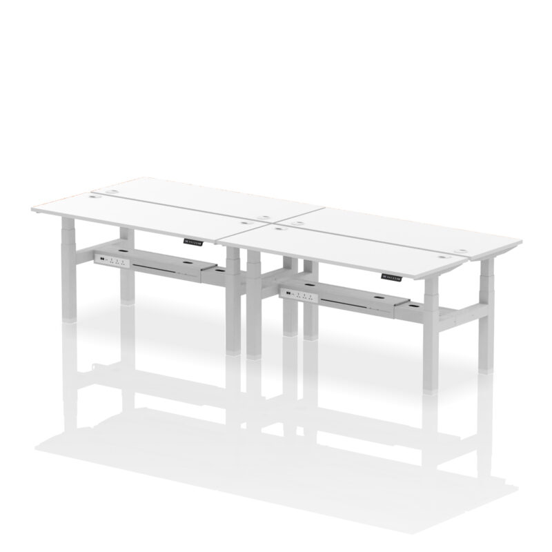Air Back-to-Back Slimline Height Adjustable Bench Desk - 4 Person - Image 62