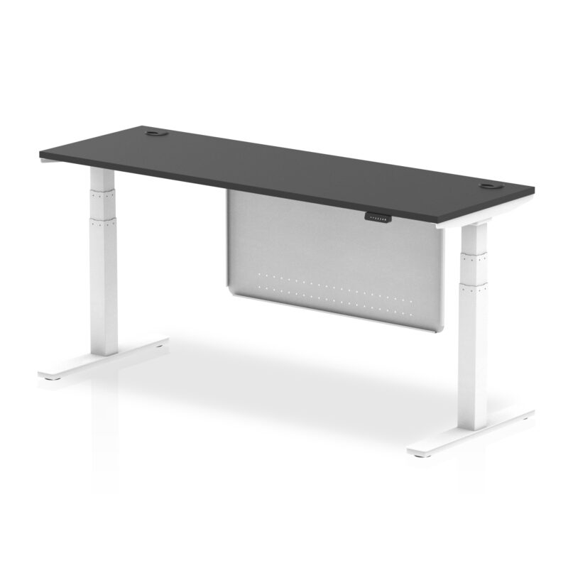 OE - Air Height Adjustable Slimline Desk with Cable Ports with Steel Modesty Panel - Image 84