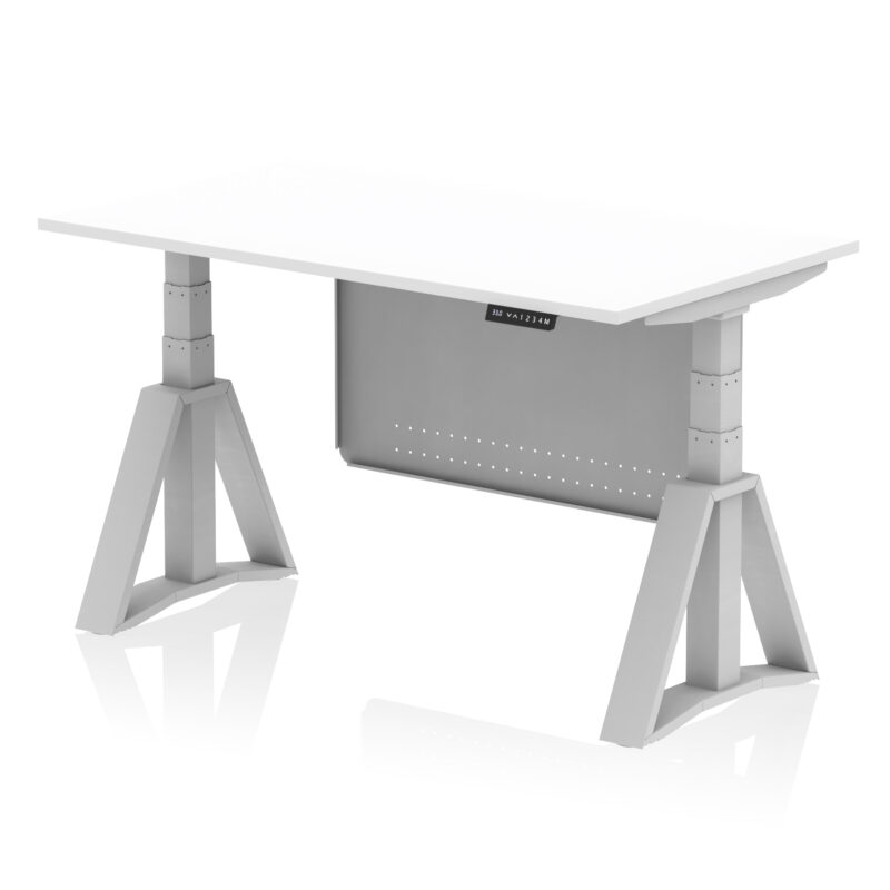 Air Height Adjustable Desk without Cable Ports With Steel Modesty Panel With Piste Foot - Image 10