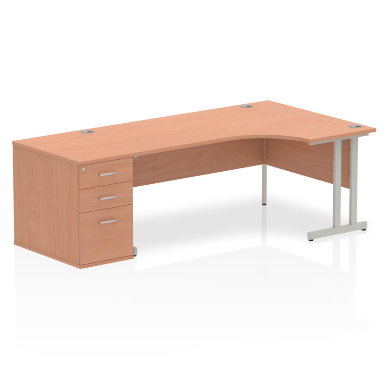 Impulse 1800mm Cantilever Right Crescent Desk Workstation - Image 5