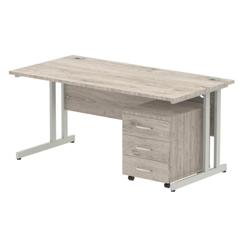OE - Impulse 1600mm Cantilever Straight Desk With Mobile Pedestal - Image 2