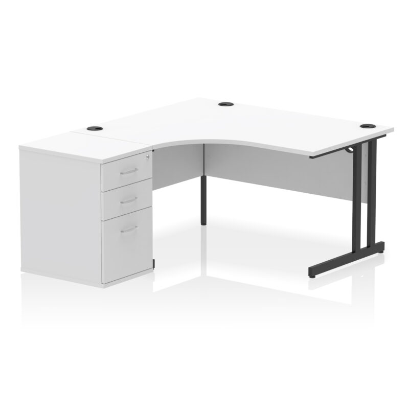 OE - Impulse 1400mm Cantilever Left Crescent Desk Workstation - Image 17