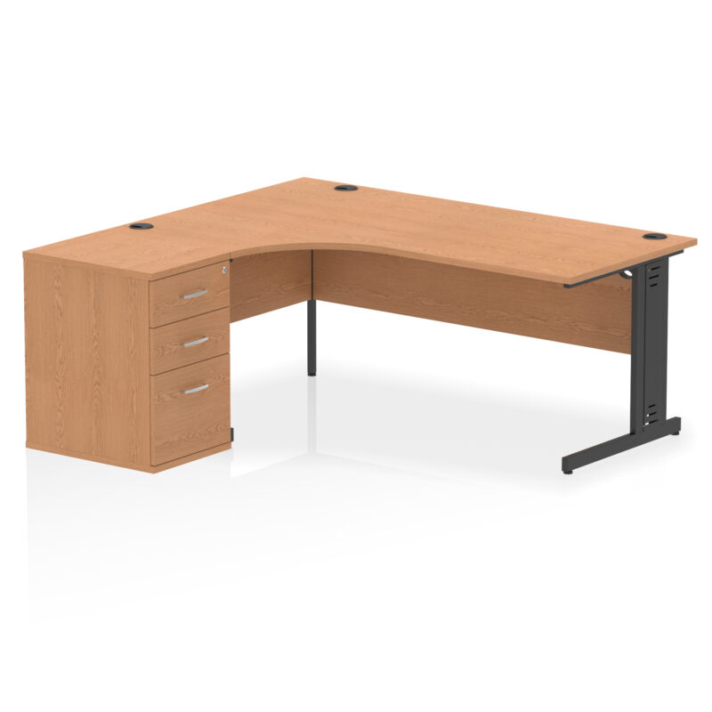 Impulse 1800mm Cable Managed Left Crescent Desk Workstation - Image 19