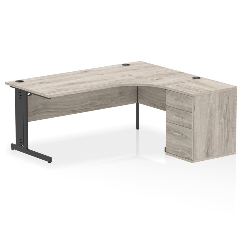 Impulse 1800mm Cable Managed Right Crescent Desk Workstation - Image 7