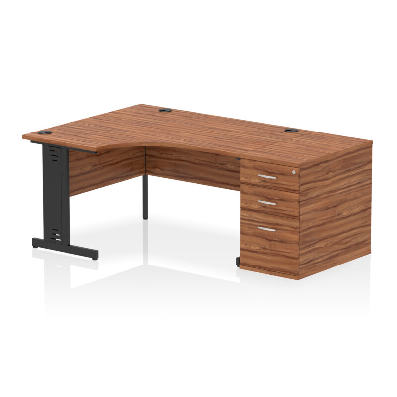 Impulse 1400mm Cable Managed Left Crescent Desk Workstation - Image 10