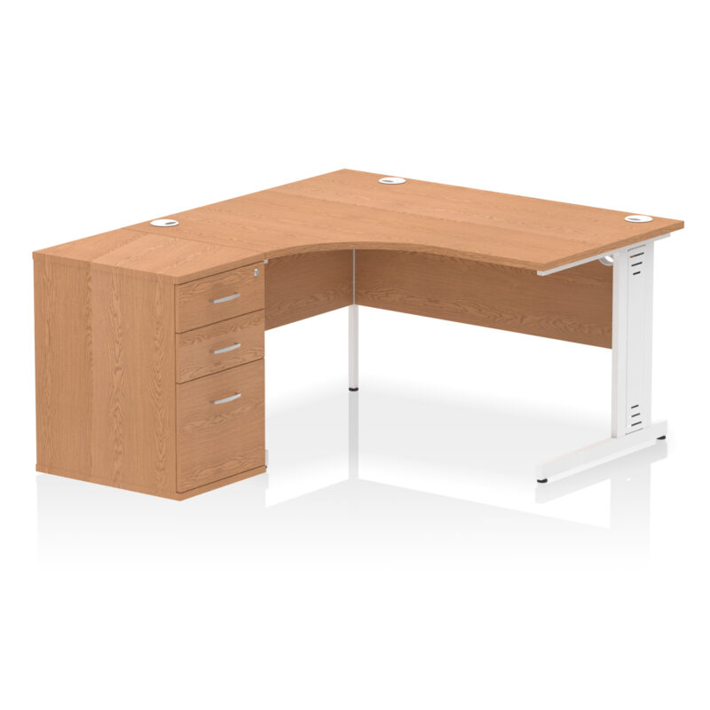 Impulse 1400mm Cable Managed Left Crescent Desk Workstation - Image 24