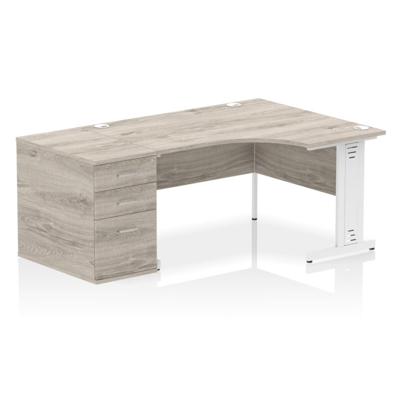 Impulse 1400mm Cable Managed Right Crescent Desk Workstation - Image 15