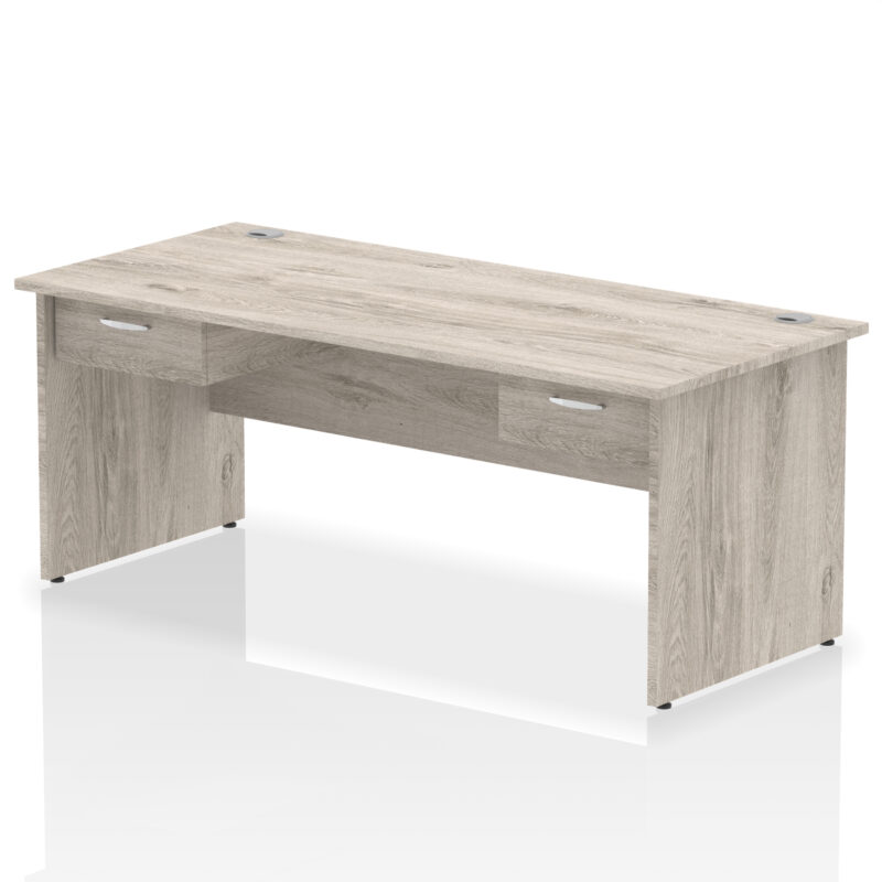 Impulse Panel End Straight Desk Frame With Two One Drawer Fixed Pedestals - Image 10