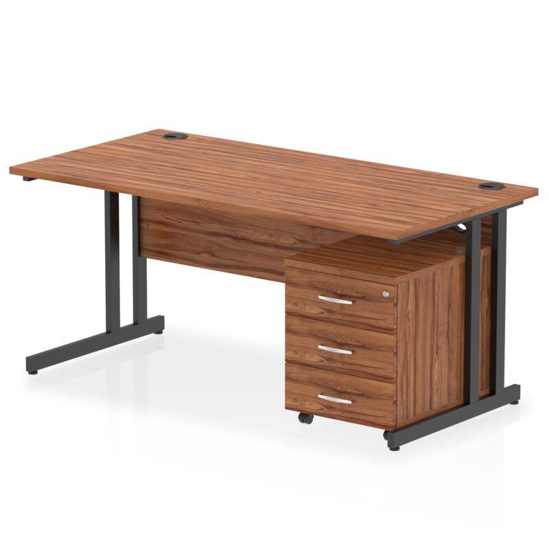 Impulse 1600mm Cantilever Straight Desk With Mobile Pedestal - Image 38