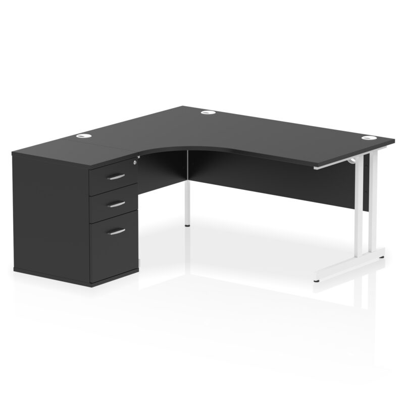 Impulse 1600mm Cantilever Left Crescent Desk Workstation - Image 39