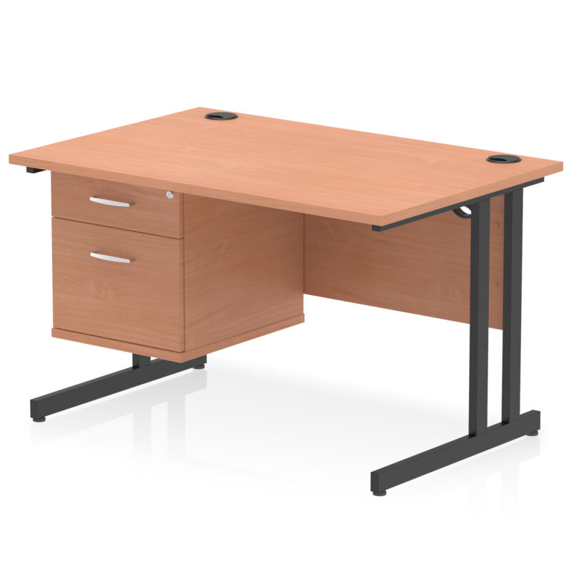 OE - Impulse 1200mm Cantilever Straight Desk With Single Fixed Pedestal - Image 25