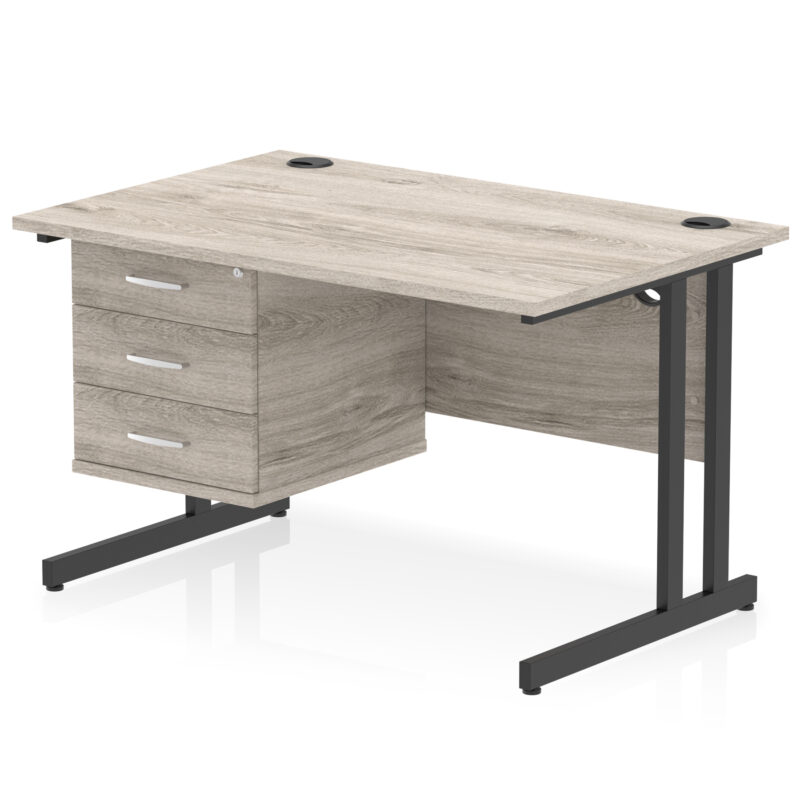 OE - Impulse 1200mm Cantilever Straight Desk With Single Fixed Pedestal - Image 32