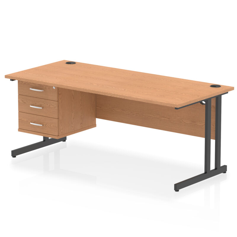 OE - Impulse 1800mm Cantilever Straight Desk With Single Fixed Pedestal - Image 34