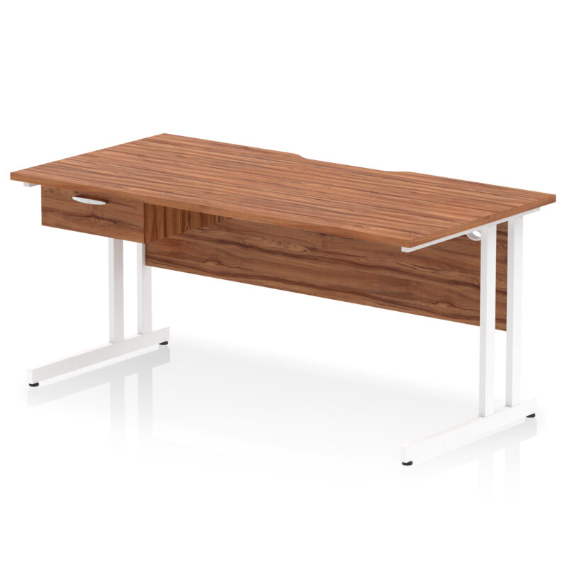 Impulse Scalloped Edge Cantilever Straight Desk With Single One Drawer Fixed Pedestal - Image 56