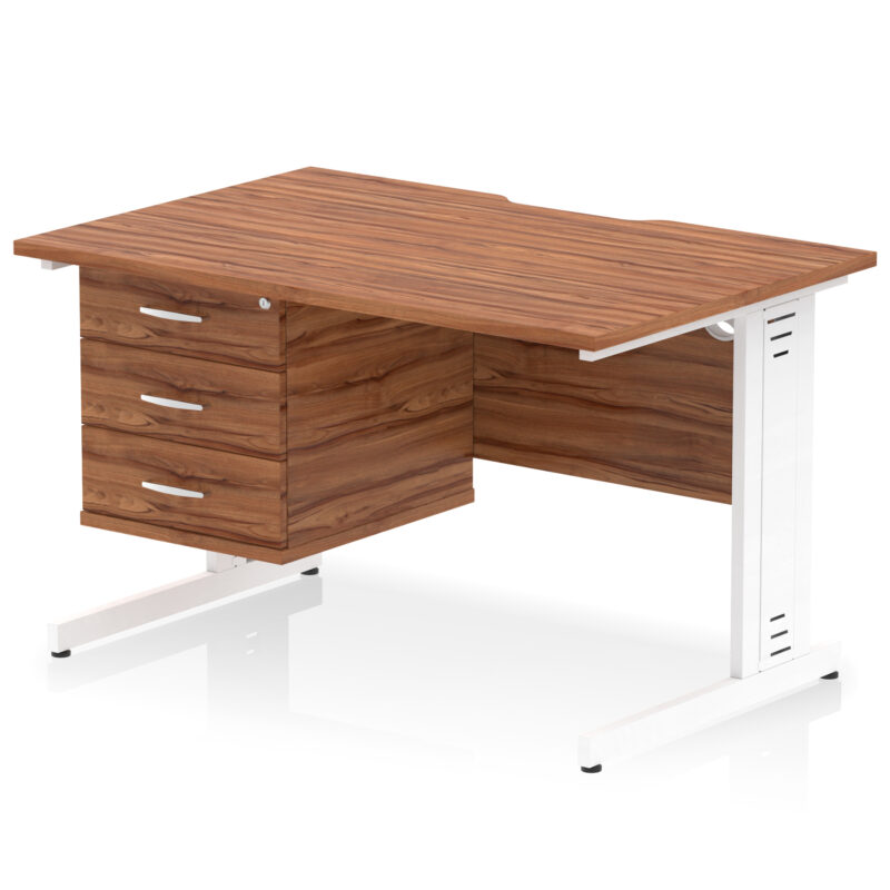 Impulse Scalloped Edge 1200mm Cable Managed Straight Desk With Single Fixed Pedestal - Image 35