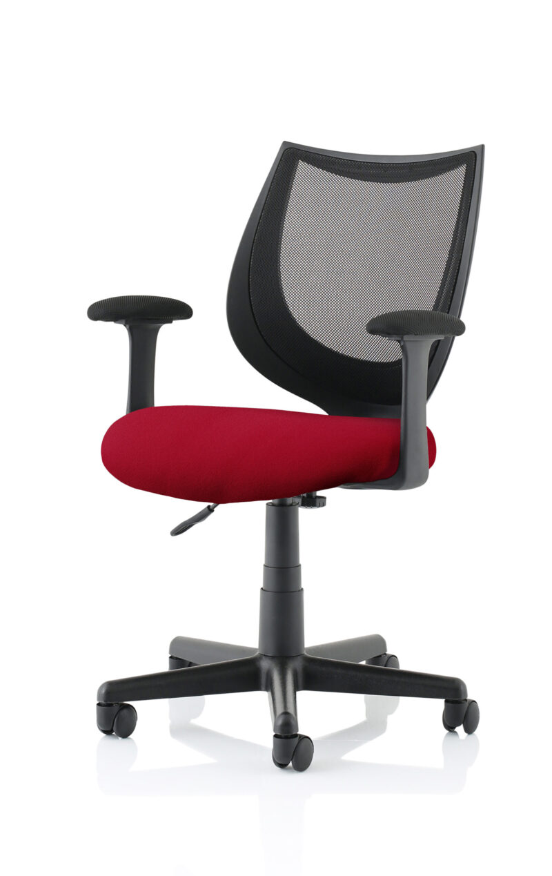 Camden Medium Back Black Mesh Task Operator Office Chair With Arms - Image 12