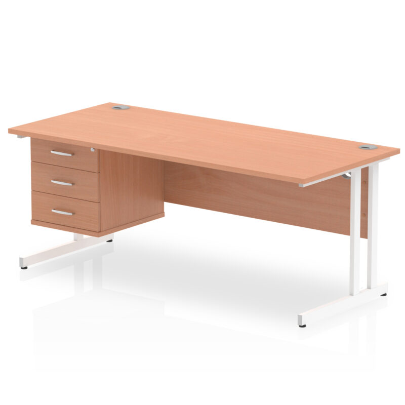 OE - Impulse 1800mm Cantilever Straight Desk With Single Fixed Pedestal - Image 8