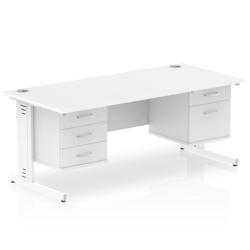 Impulse 1800mm Cable Managed Straight Desk With Two Fixed Pedestal - Image 40