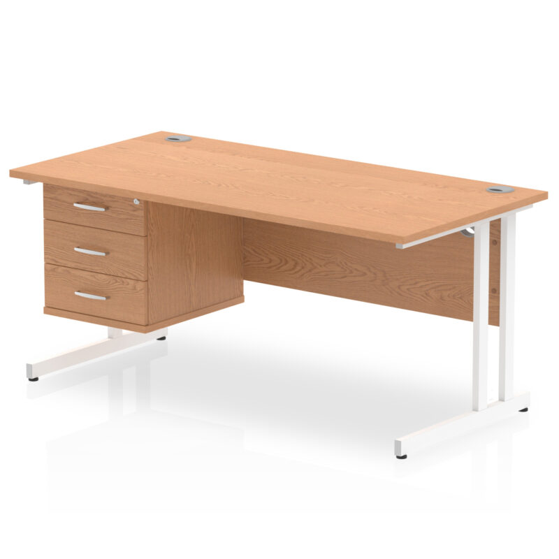 EE - Impulse 1600mm Cantilever Straight Desk With Single Fixed Pedestal - Image 16