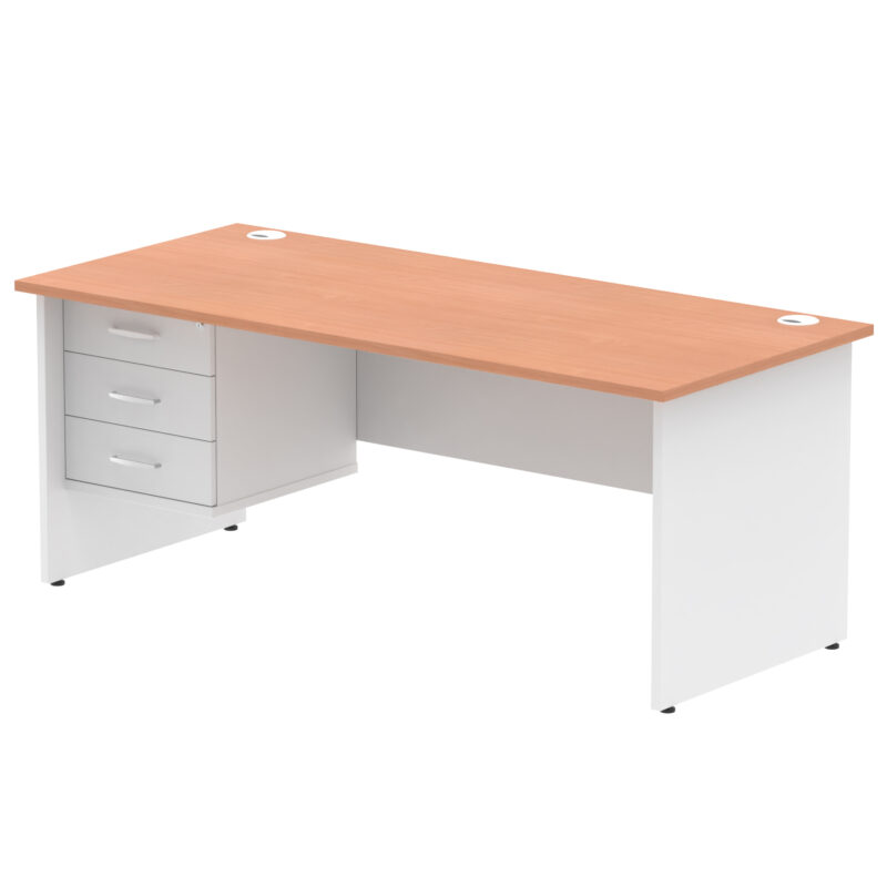 OE - Impulse 1800mm Panel End Straigh Desk With Single Fixed Pedestal Two Tone - Image 4