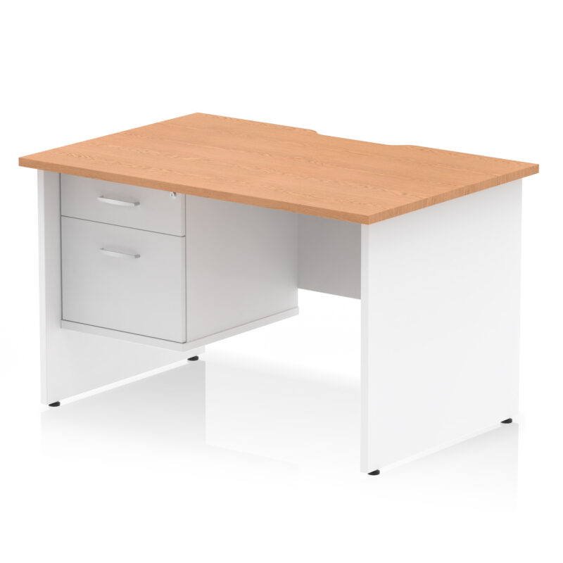 Impulse Scalloped Edge 1200mm Panel End Straight Desk With Single Fixed Pedestal - Image 12