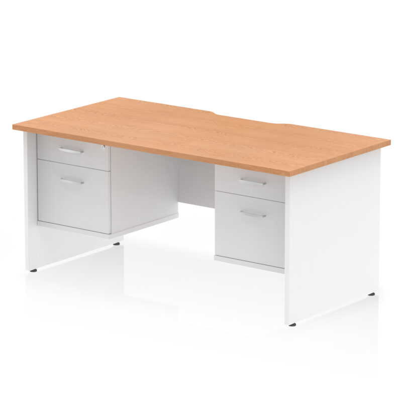 Impulse Scalloped Edge 1600mm Panel End Straight Desk With Two Fixed Pedestal - Image 24